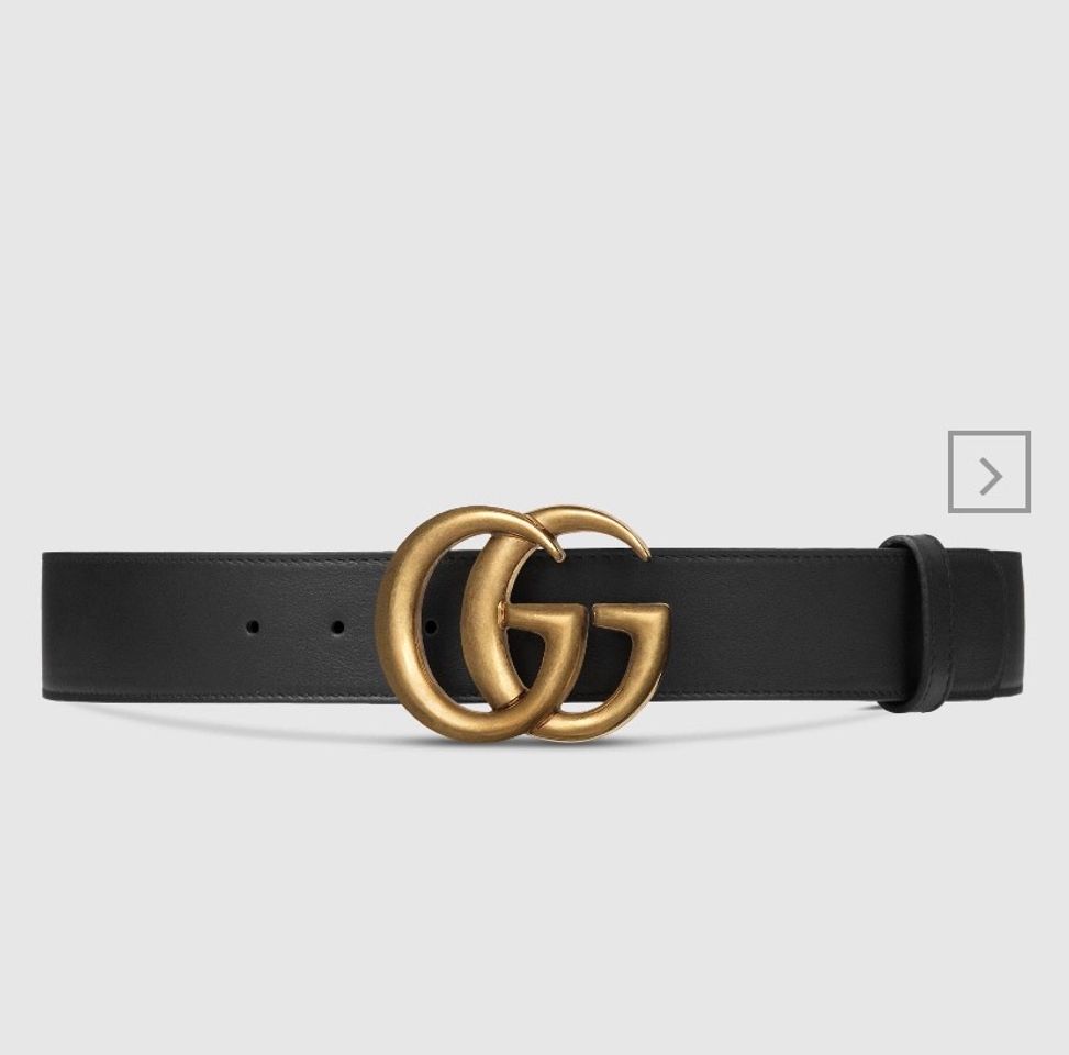 Fashion Black Leather Women's Belt With Double G Buckle | GUCCI® NL