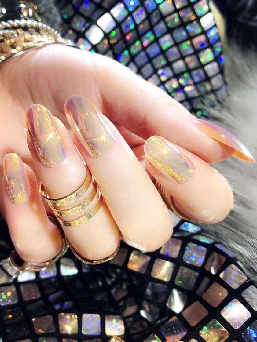 Producto Uñas Postizas Redondas Holográficas 24 Piezas