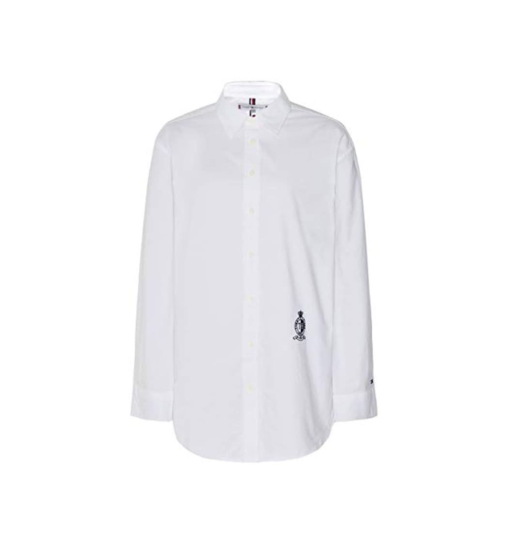 Product Tommy Hilfiger Mujeres Crest apliqué Camiseta Novio Blanco IT 40