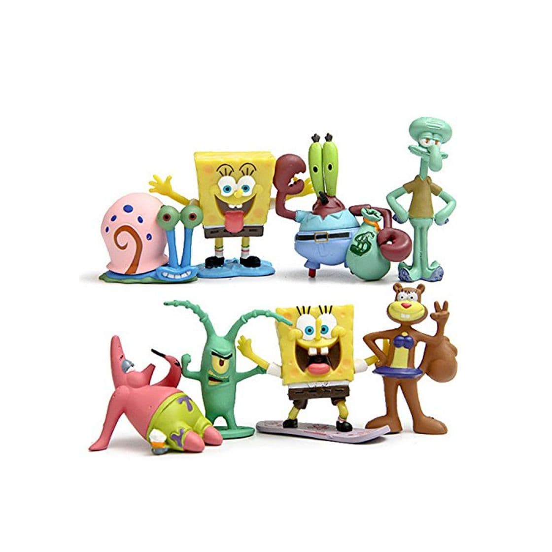 Producto CAKJCAR 8 piezas lindo Bob Esponja de dibujos animados muñecas juguetes día festivo regalo de Navidad