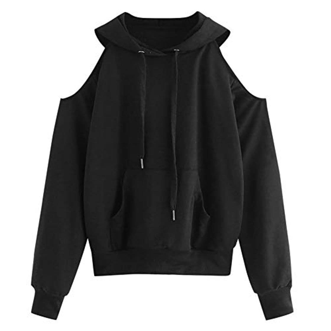 Fashion ZJSWCP Sudadera Mujeres Sólido de Manga Larga Casual Off Hombro con Capucha