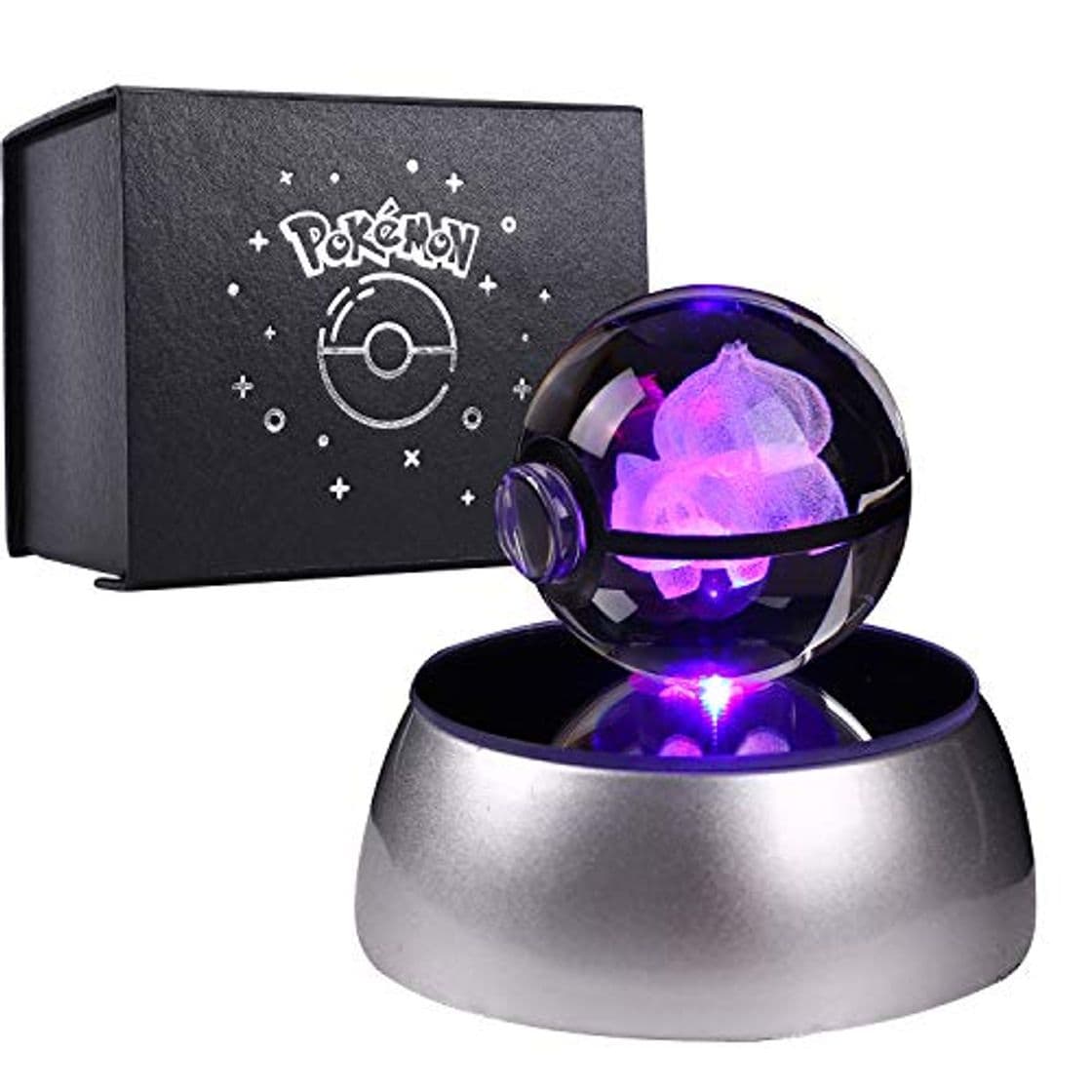 Product 3D Bola de Cristal Luz Nocturna Lámpara Pokémon Series Laser Engraving Regalo