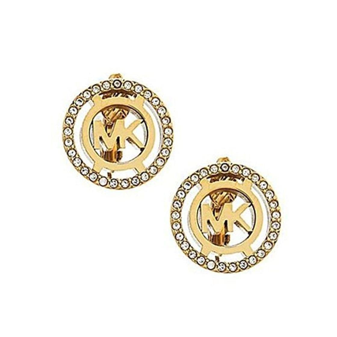 Fashion NEW MICHAEL KORS LOGO ROSE GOLD CRYSTALS CLIP EARRINGS MKJ4085