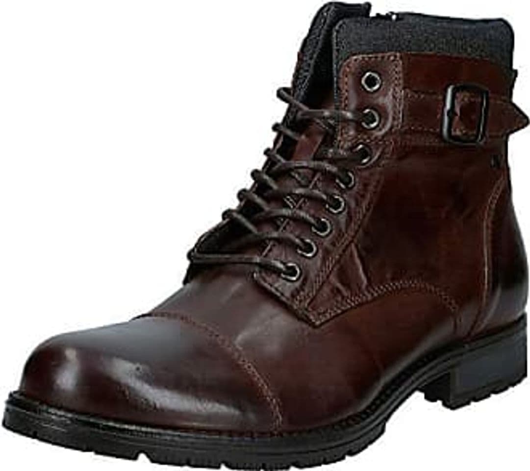 Fashion JACK & JONES JFWALBANY Leather STS, Biker Boots para Hombre, Marrón