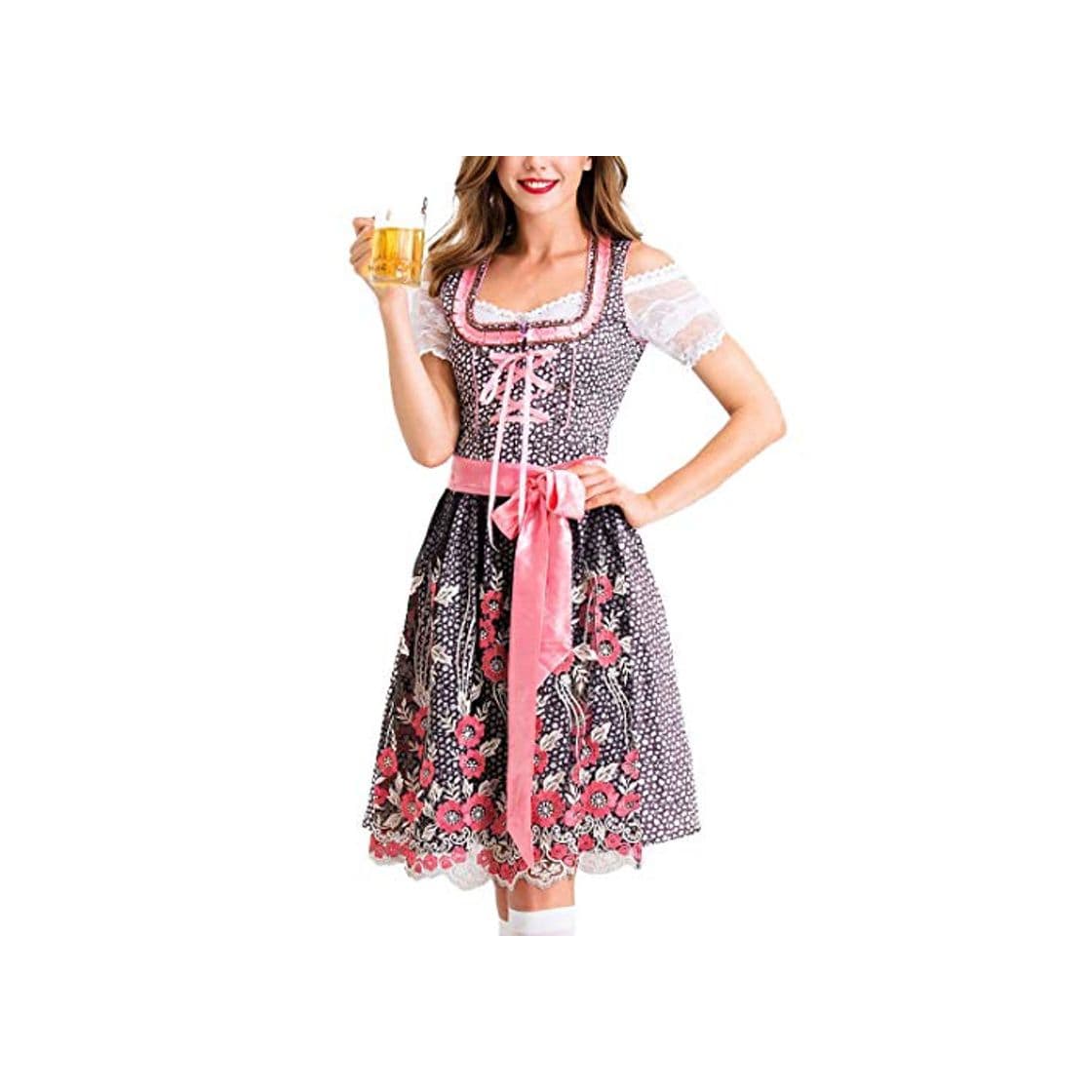 Product Manooby 3 Pcs Dirndl Mini Vestido Trajes Tradicional de Mujer para Oktoberfest