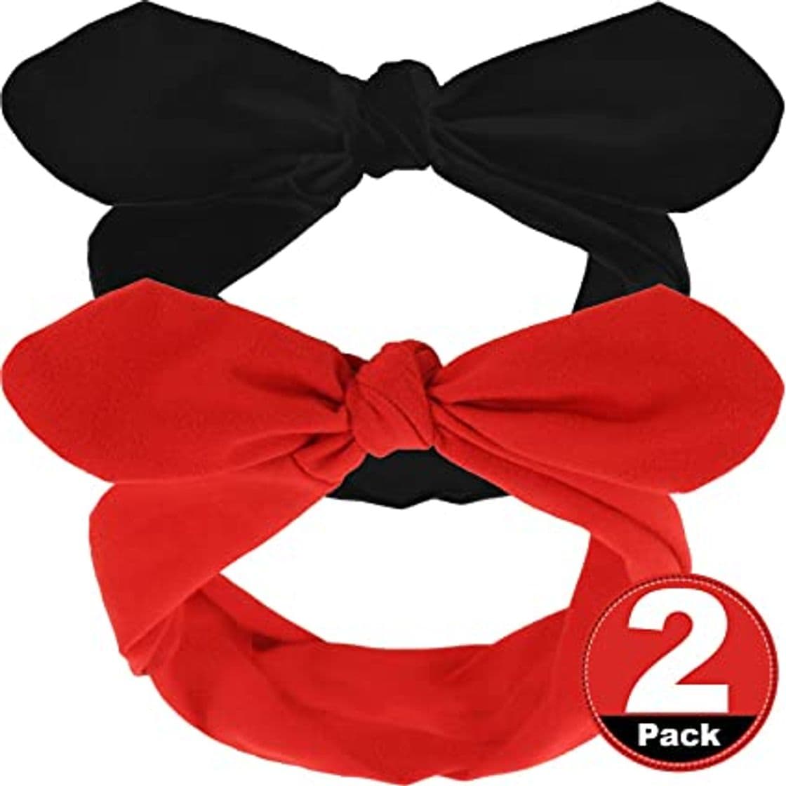 Product 2 Piezas Diadema de Lunares Rojos Diadema Retro para Mujeres Niñas Diadema de Alambre con Estampado Vintage de Algodón