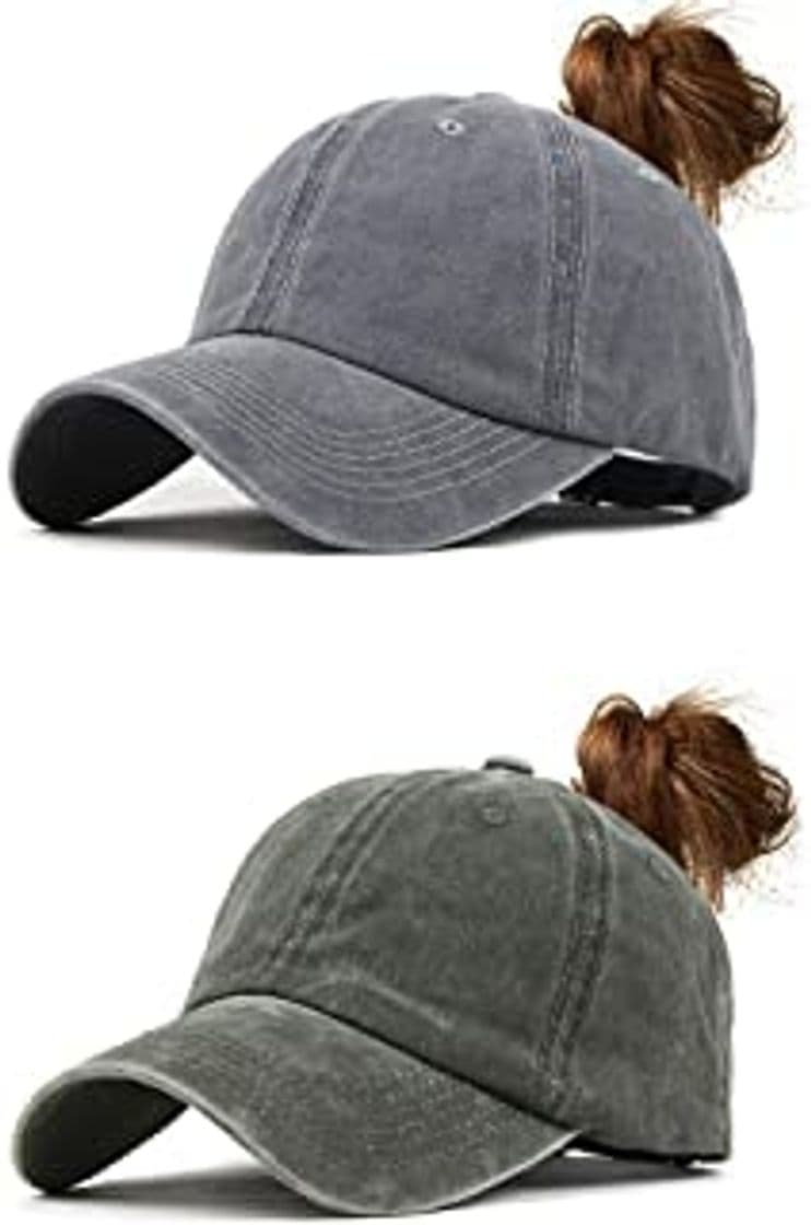 Product CheChury Gorra de Béisbol Mujer Cola de Caballo Gorra Beisbol Moda Algodón Lavado Ajustable Snapback Sombrero Trucker Gorra