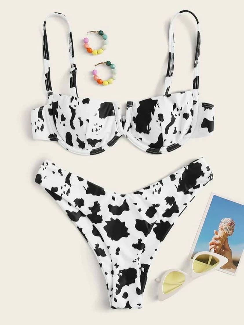 Producto Bikini tiro alto estampado vaca