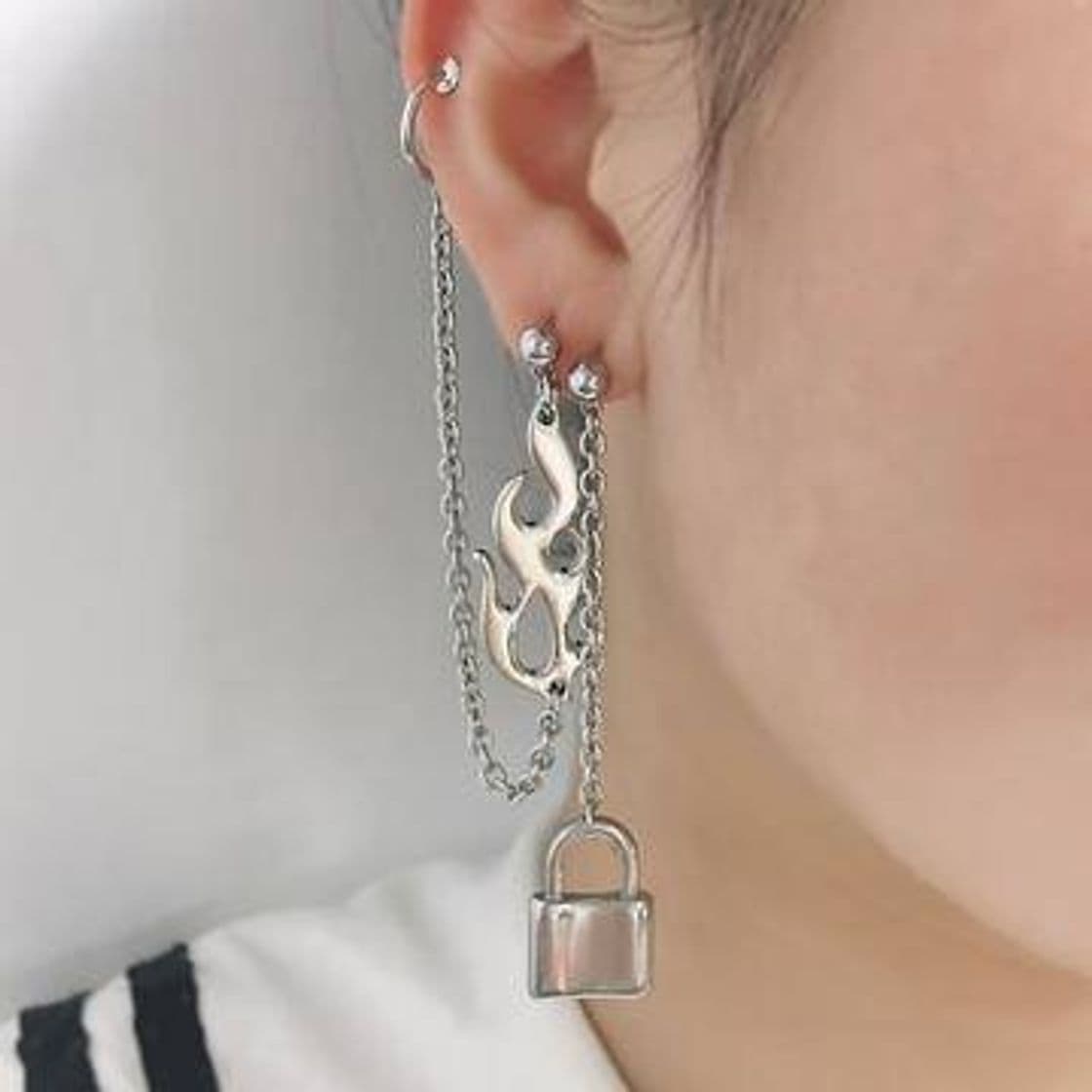 Fashion Lock flame Harajuku Earrings