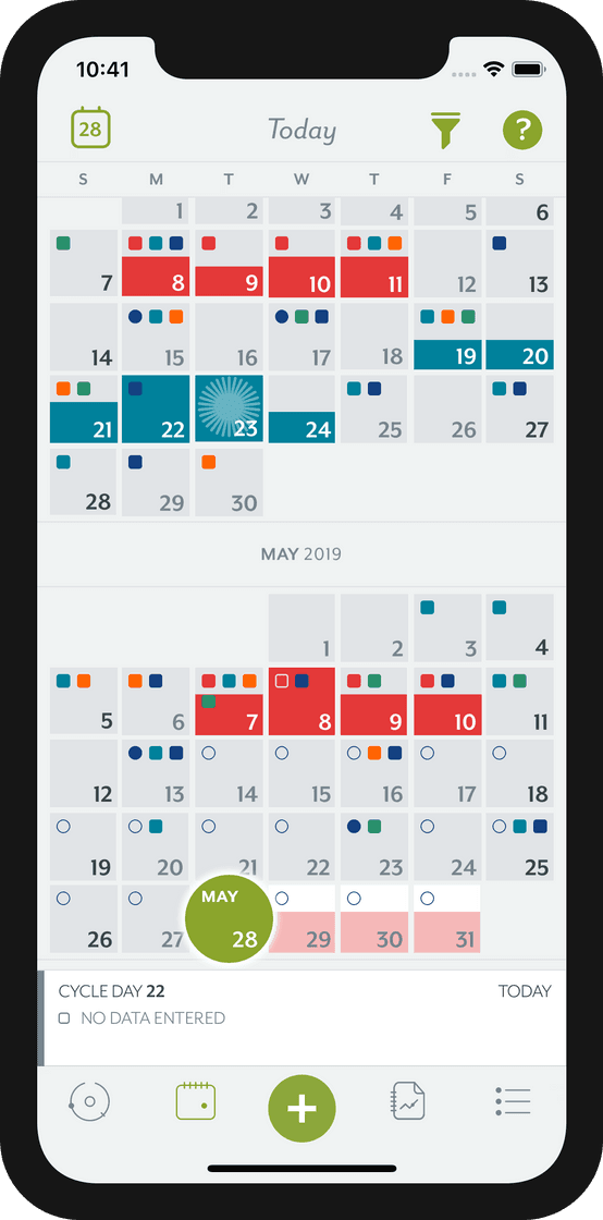 Moda Clue Period Tracker, Ovulation & Cycle Calendar