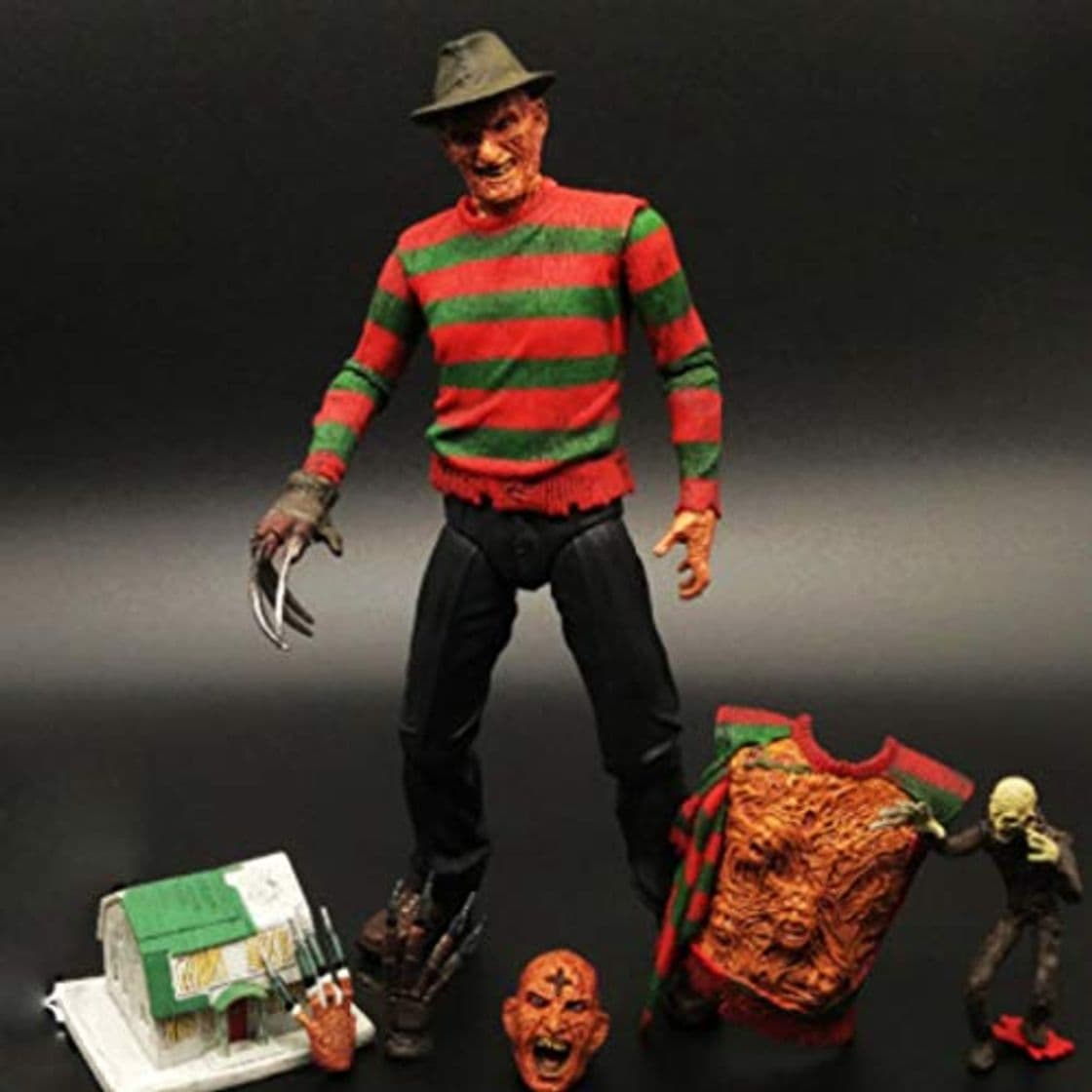 Producto CJH Pesadilla en ELM Street Figura Freddy Krueger Deluxe instalada en un vehículo movible Regalo Modelo de Juguete Decoración de Pesadilla en ELM Street Ordenadores muñeca Adornos