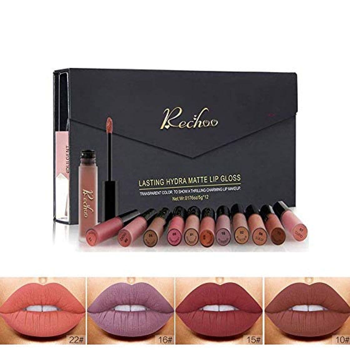 Belleza Rechoo 12 Pcs Barra de Labios Mate/Superstay Matte Pintalabios Maquillaje de Belleza