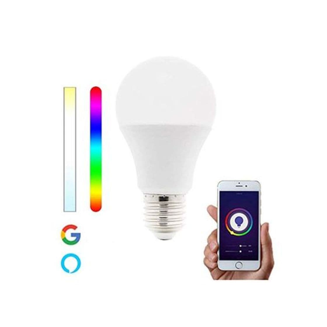 Product Bombilla Inteligente WiFi LED E27 RGBW 10W 1000Lm Multicolor Regulable compatible con