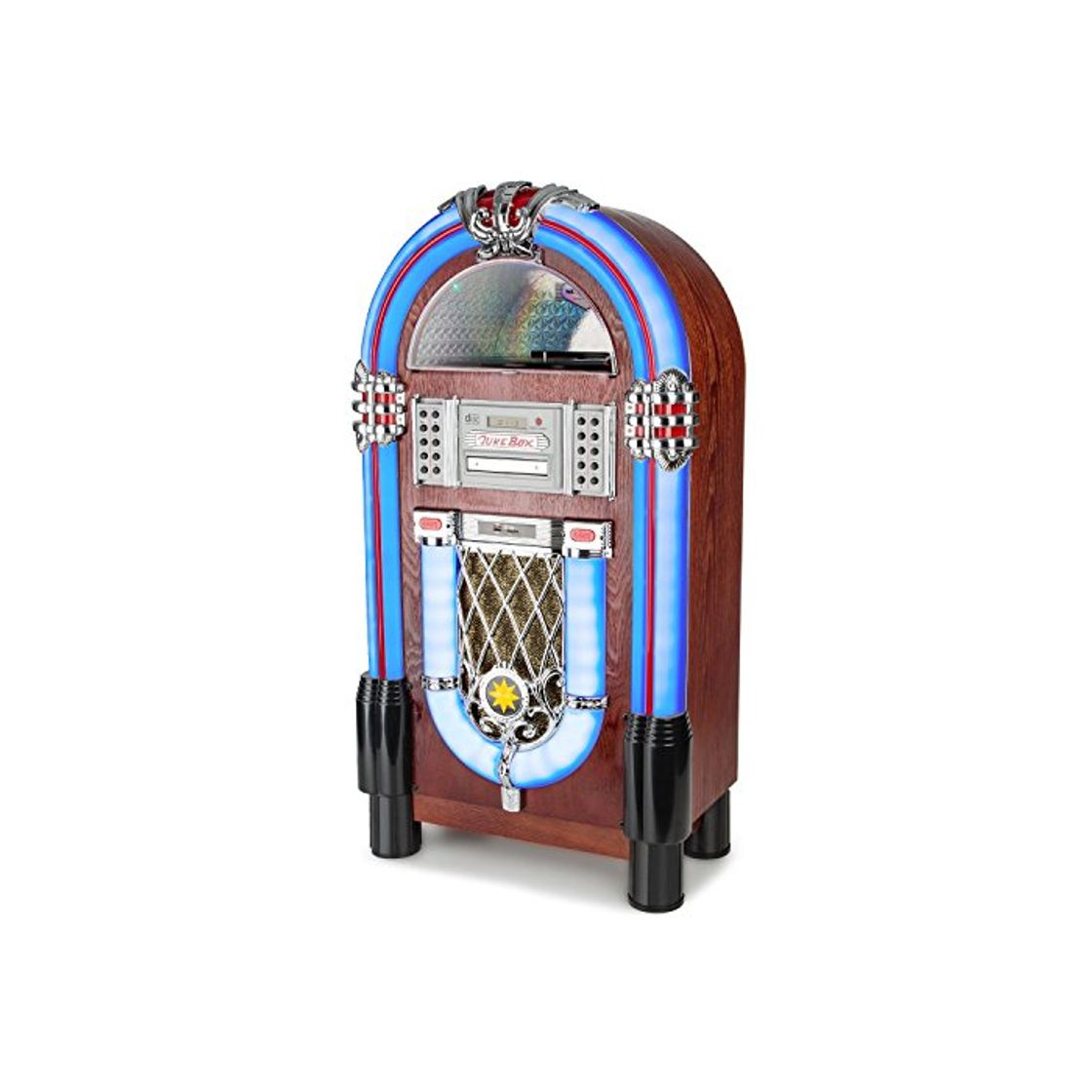 Producto AUNA Graceland TT Jukebox Vintage - Bluetooth, Reproductor CD, Puerto USB, Tarjetas