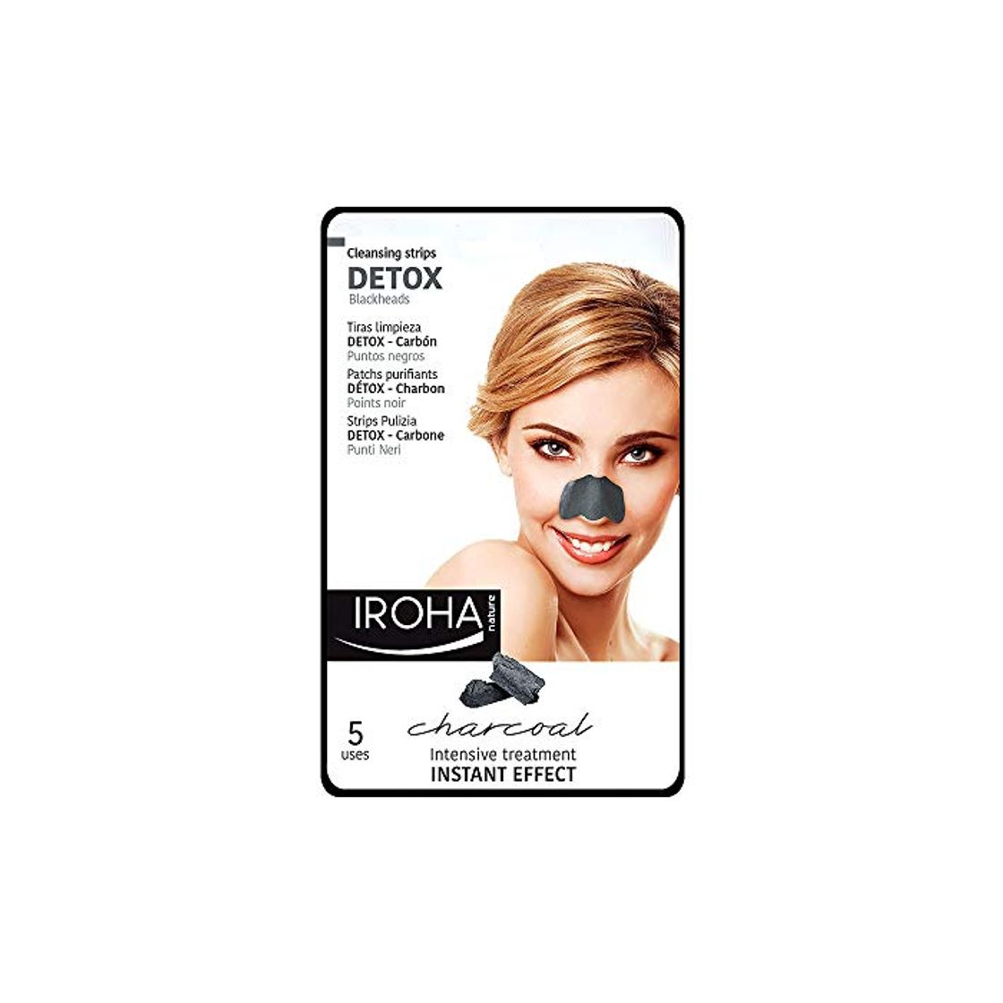 Beauty Iroha Detox Charcoal Tiras Limpiadoras Purificantes para la Nariz