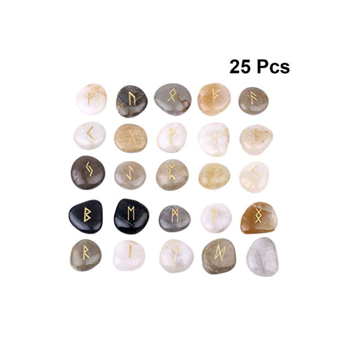 Product HEALIFTY Piedras de runas grabadas naturales Juegos de guijarros Adivinación de adivinación de piedras 25pcs