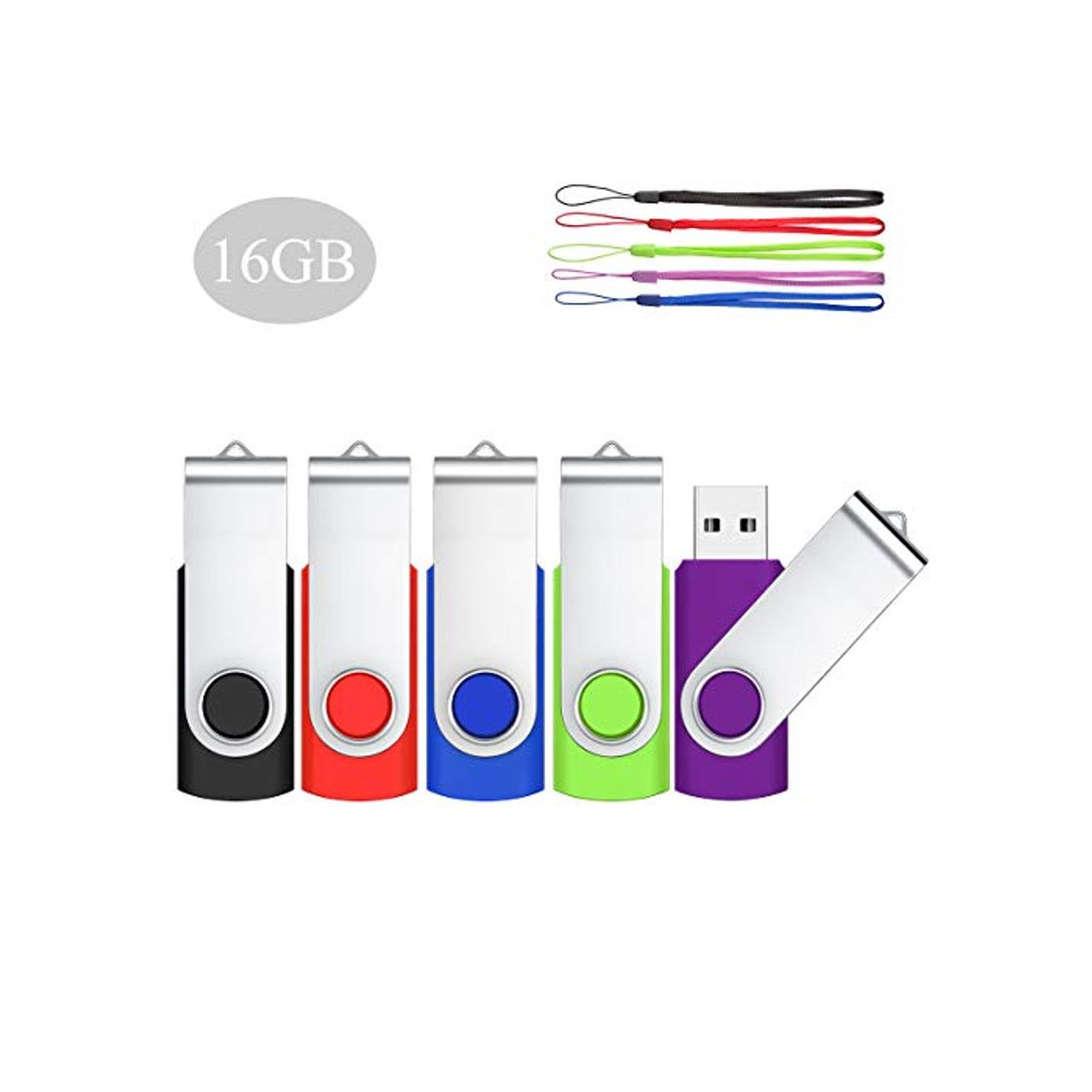 Producto 16GB 5 Piezas Pendrive Memorias USB HOFOUND Flashdrives Pen-Drive USB 2.0 USB-Stick