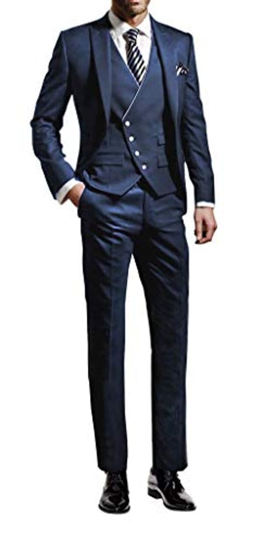 Fashion Suit Me – Traje de 3 piezas para hombre, corte ajustado, para