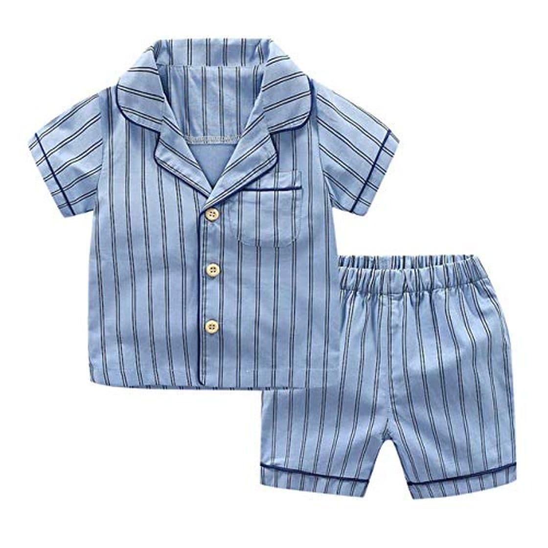 Place Infant Baby Boy Kid Rayas de Manga Corta Tops