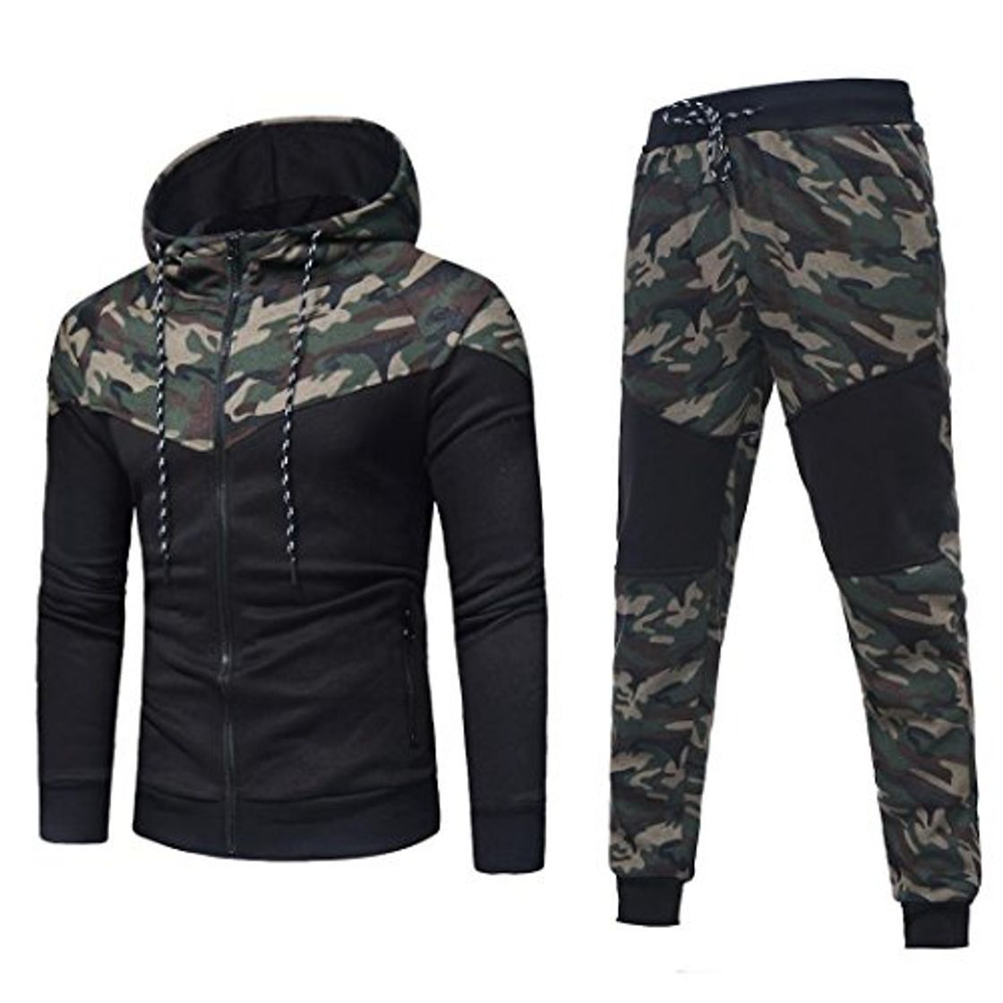 Moda Sudadera Hombre, Xinan Sudadera de Camuflaje otoñal de Invierno para Hombre Long