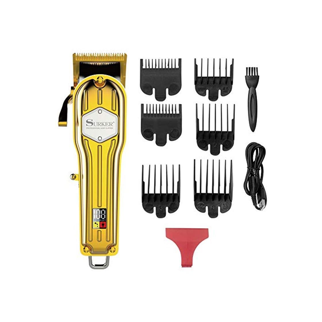 Product Surker Cortadora de cabello Cortapelos para hombres Maquina de cortar pelos Profesional Cortadora de barba USB Recargable con pantalla LCD inalámbrica