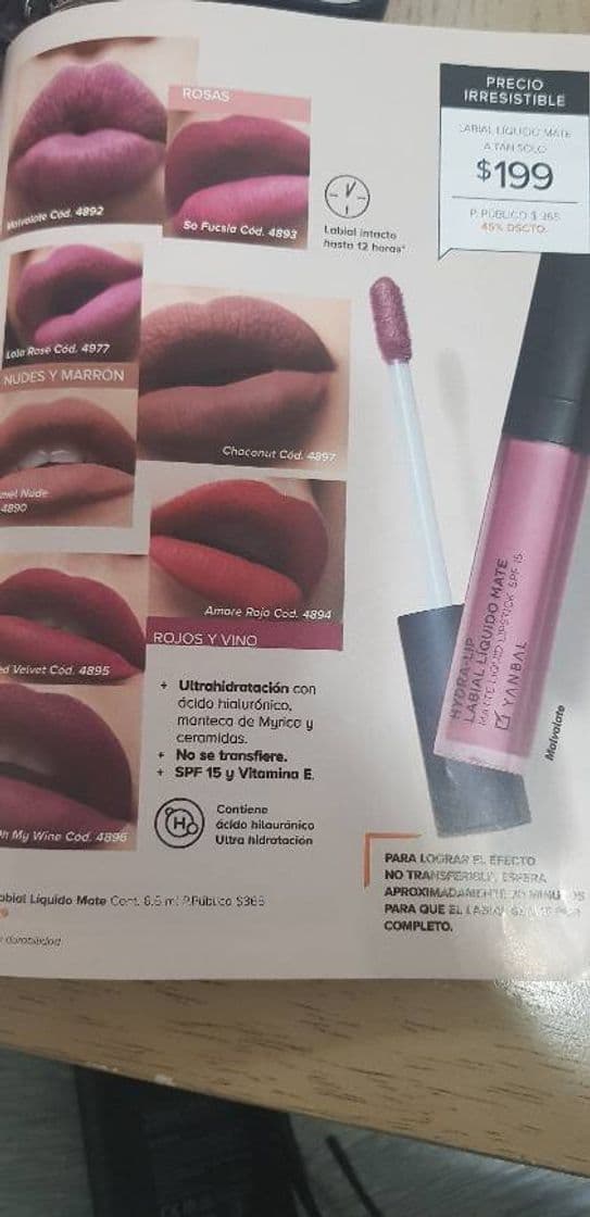 Moda Labiales Mate. Yanbal