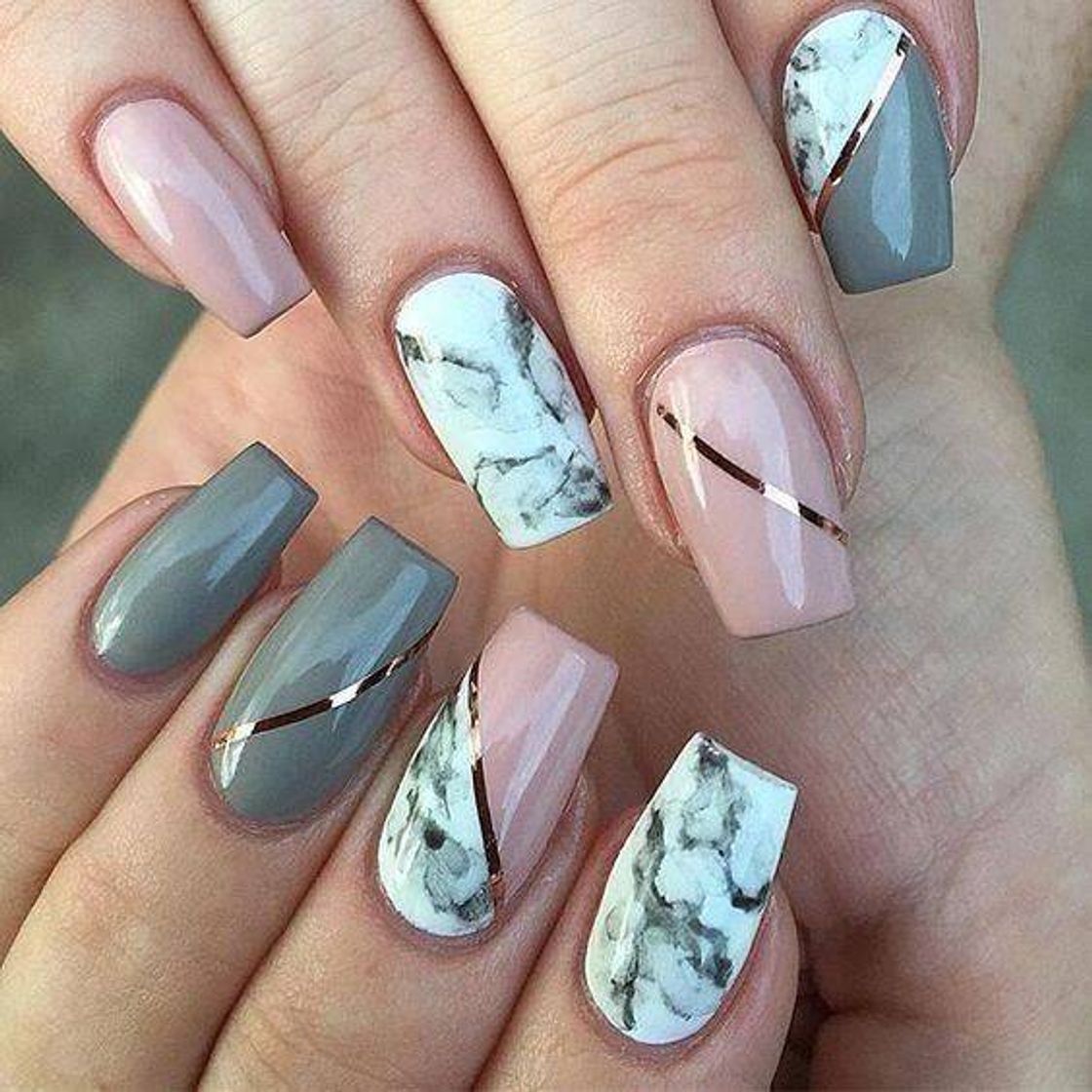 Fashion Unhas marmorizadas