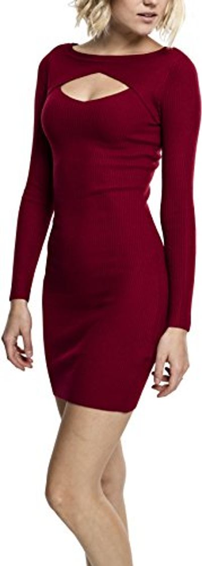 Product Urban Classics Ladies Cut out Dress Vestido, Rojo