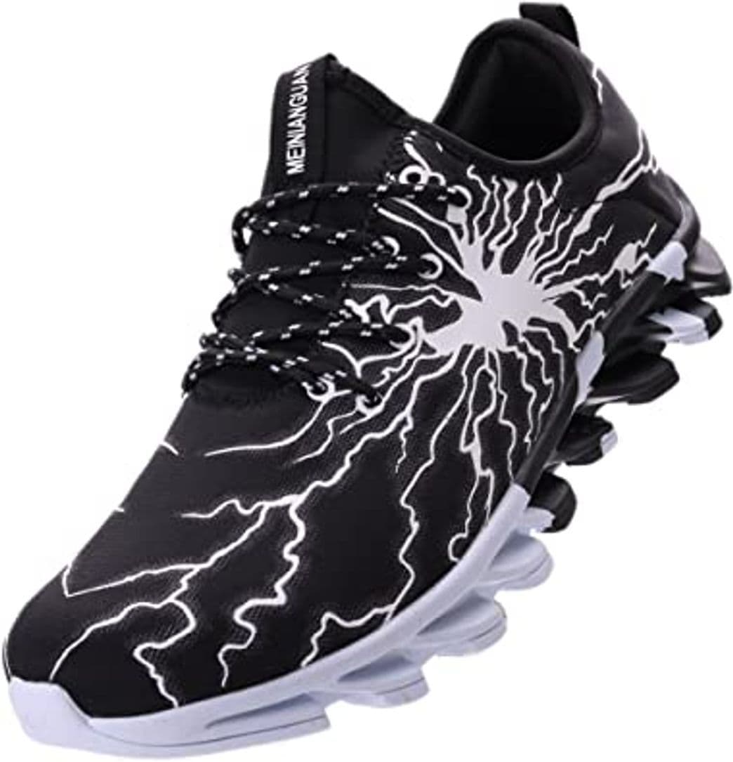 Product BRONAX Zapatos para Correr en Montaña y Asfalto Aire Libre y Deportes Zapatillas de Running Padel para Hombre Blanco Negro 39