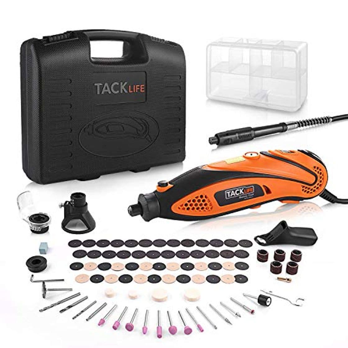 Product TACKLIFE Mini Amoladora Eléctrica Advanced Professional Kit de Herramientas Rotatorias Multifunción con