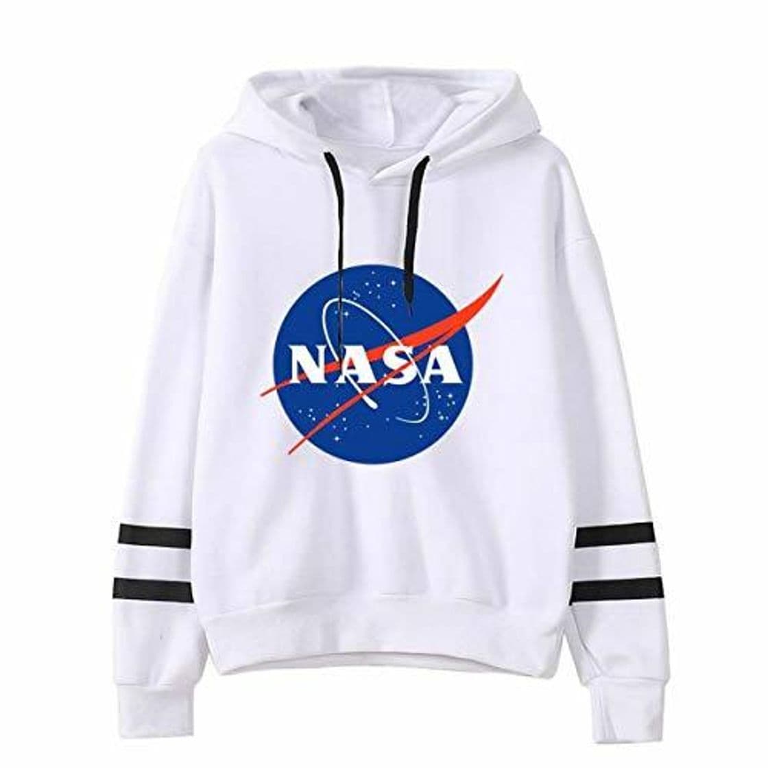 Moda Rying Mujer NASA Aeronautico Sudadera con Capucha Manga Larga Deportiva Astronaut Logo