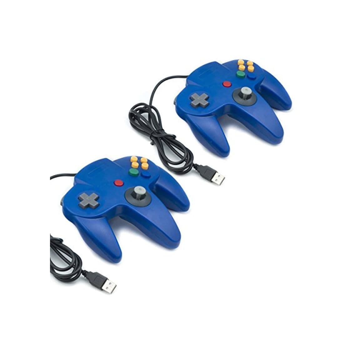 Product QUMOX 2X Nintendo Mandos de Juegos Clásicos 64 N64 USB para USB