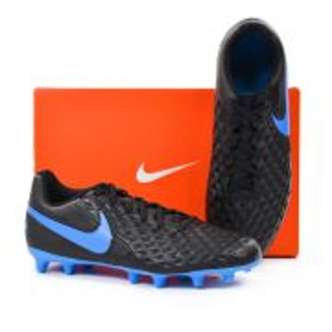 Fashion Chuteira Campo Nike Tiempo Legend 8 Club - Preto e Azul