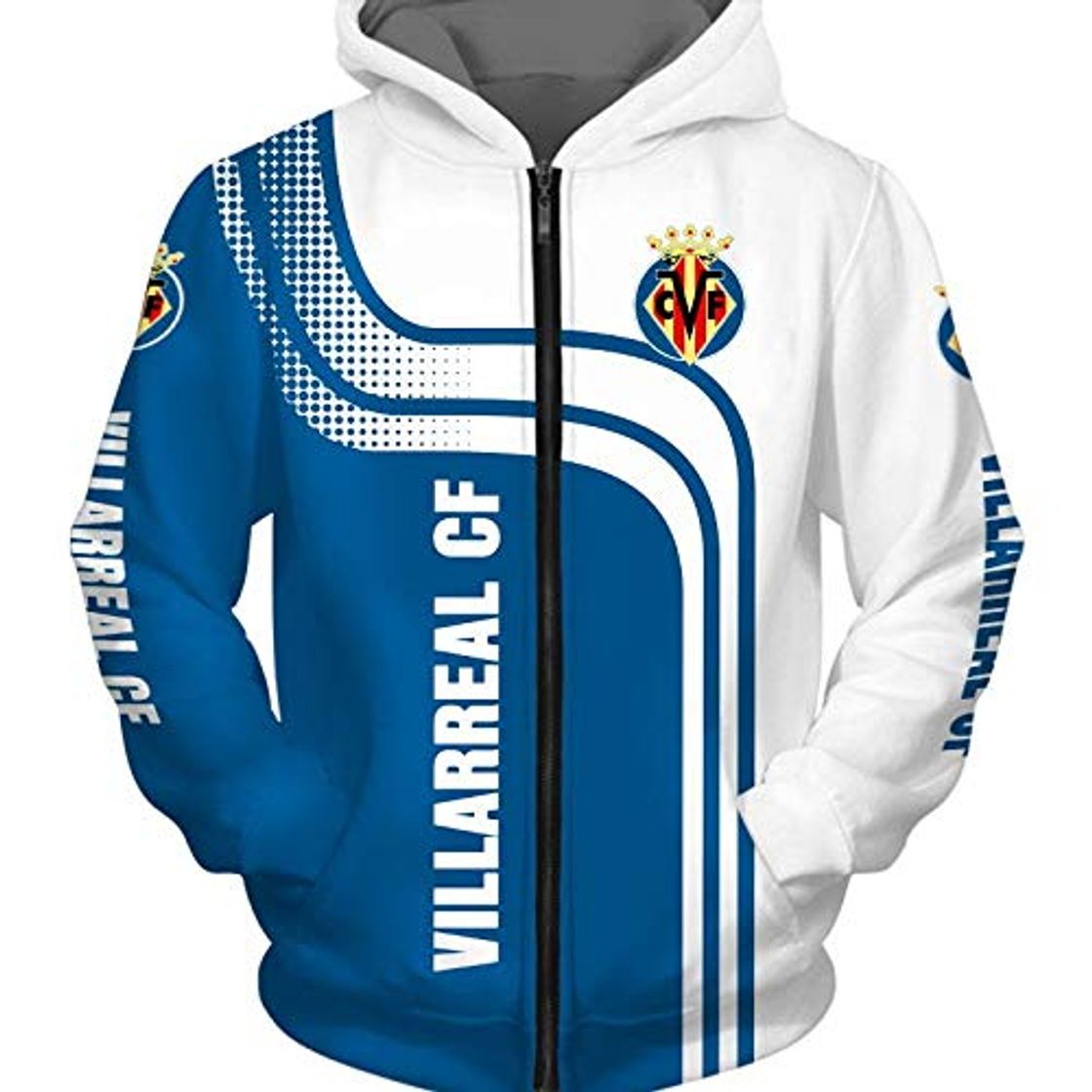 Moda THEBEST BIst Hombres Hoodies Chaqueta por Villarreal-Fc 3D Impresión Fútbol-Club-Fan Suéteres