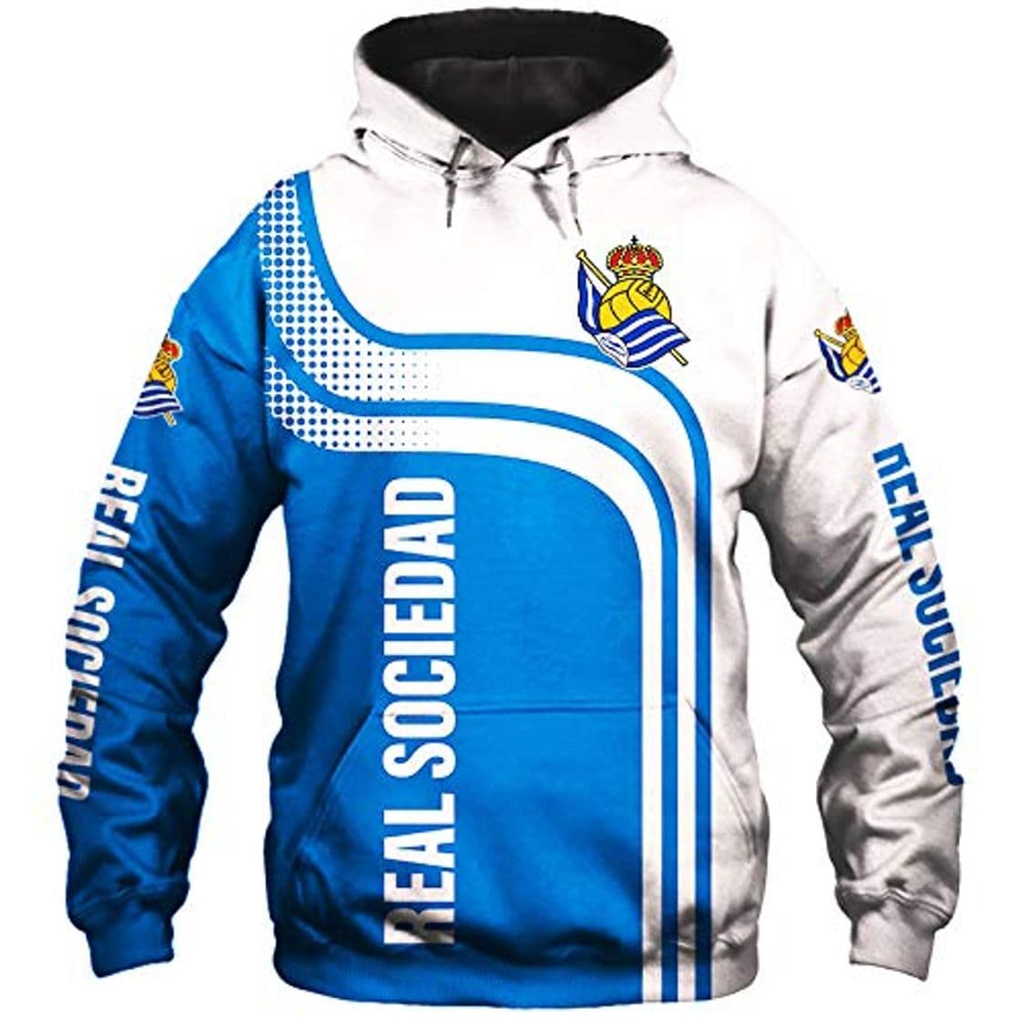 Fashion THEBEST BIst Hombres Hoodies Chaqueta por Real-Sociedad 3D Impresión Fútbol-Club-Fan Suéteres