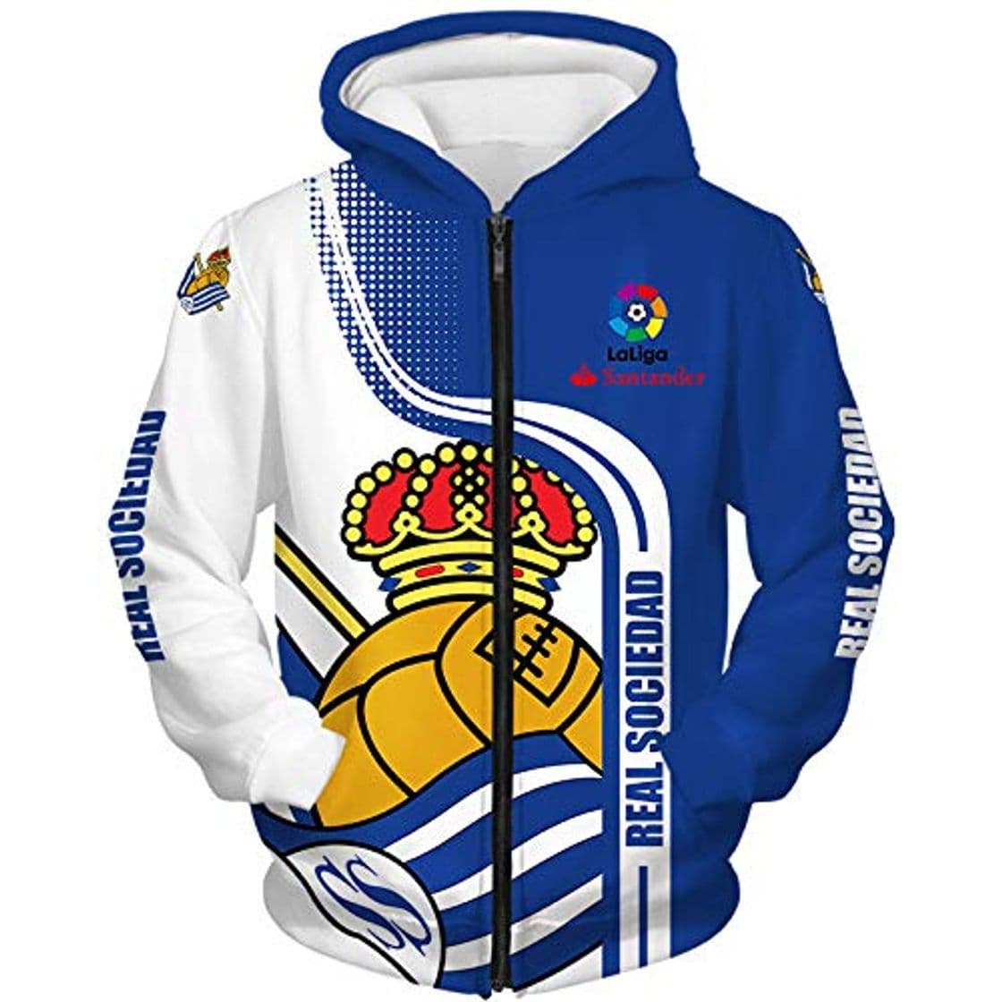 Fashion haopangshui Hombres Hoodies Chaqueta por Real-Sociedad-Fc 3D Impresión Sudadera con Capucha Suéteres