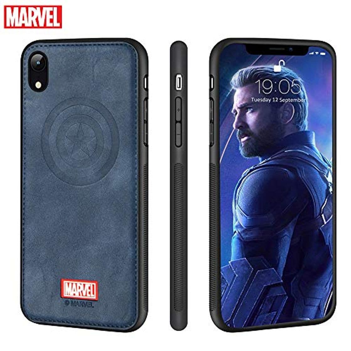 Product FASTER Funda iPhone XR Carcasas Protectora Marvel Avengers para Celular Funda TPU Funda de Cuero 3D Premium Resistente a los Arañazos