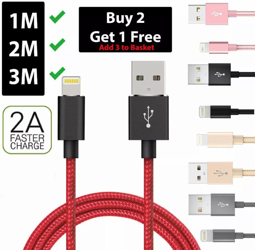 Product Heavy Duty Metal Braided Lightning USB Charger Cable 1M 2M 3M 