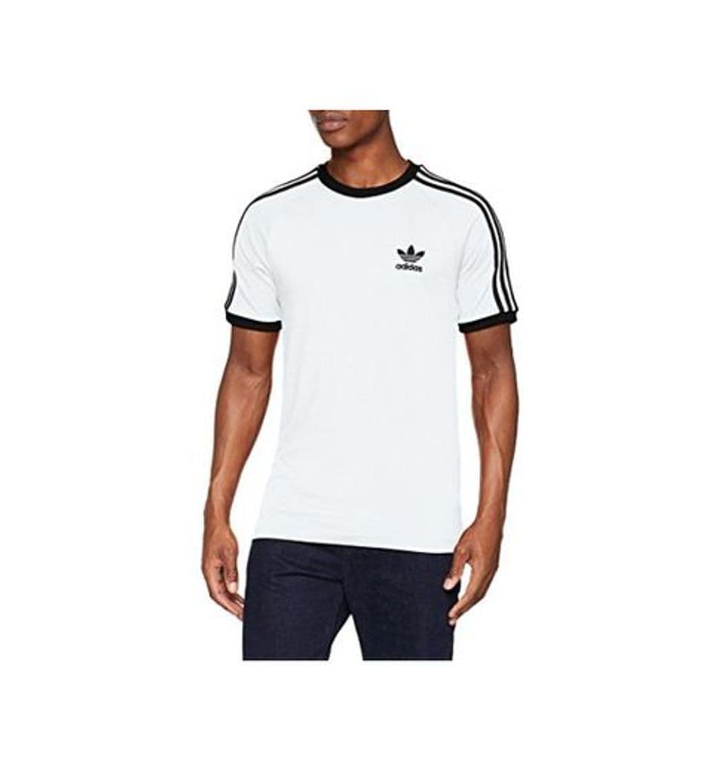 Fitness adidas Tres Bandas Camiseta de Manga Corta, Hombre, Blanco