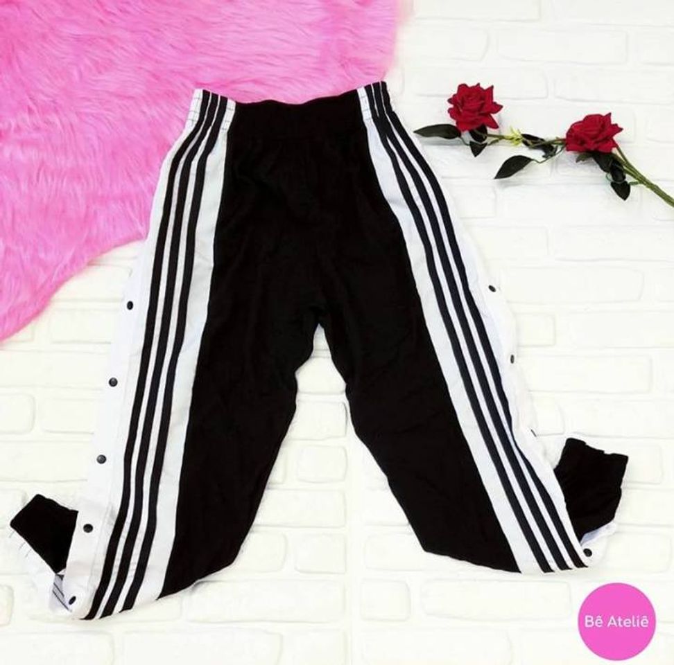 Moda Calça Jogger Abotoar na Lateral 