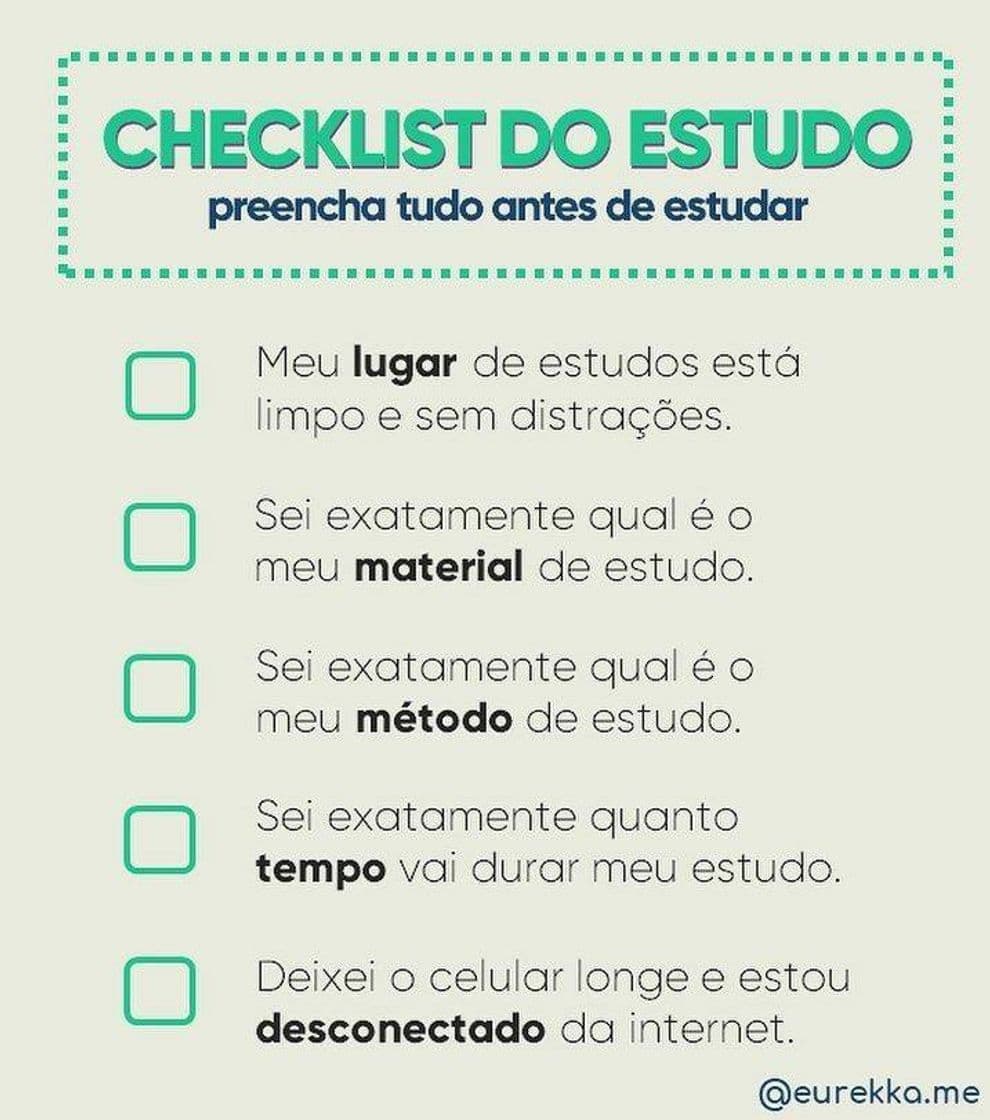 Moda Checklist de estudos 📖📕