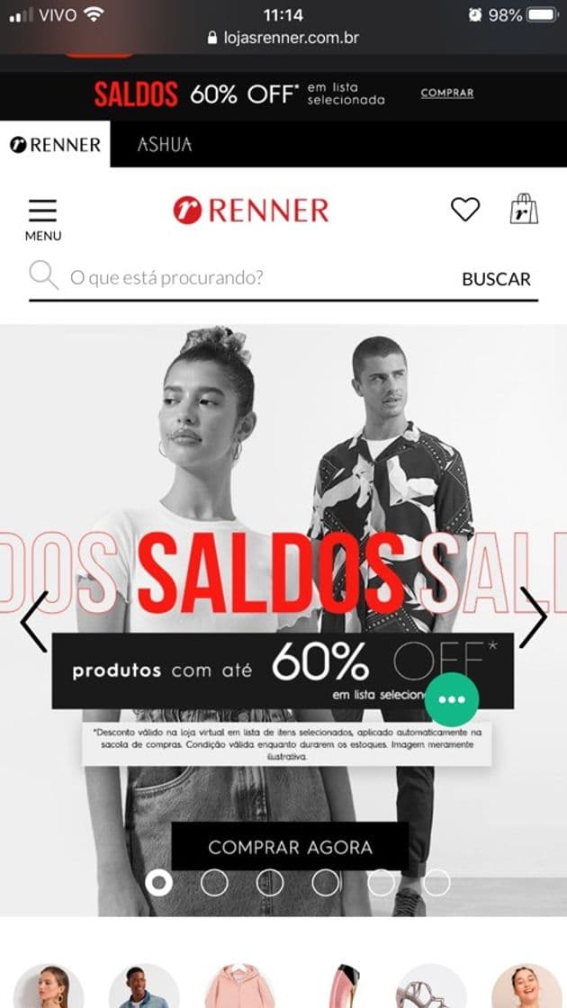 Fashion 60% Na Renner 