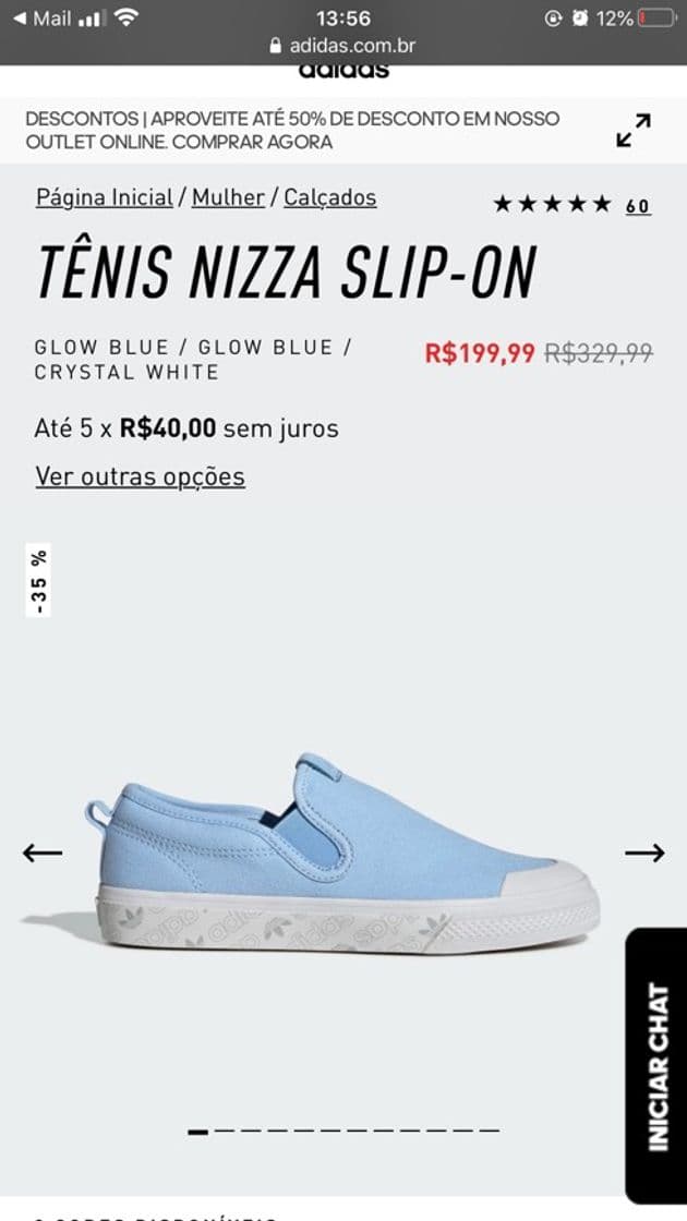 Fashion Women's Nizza Slip-On Glow Blue and White Shoes | adidas US 