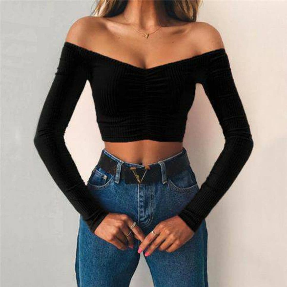 Fashion Sexy Long Sleeve Off Shoulder Crop Top sold by KoKo Fashion on ...