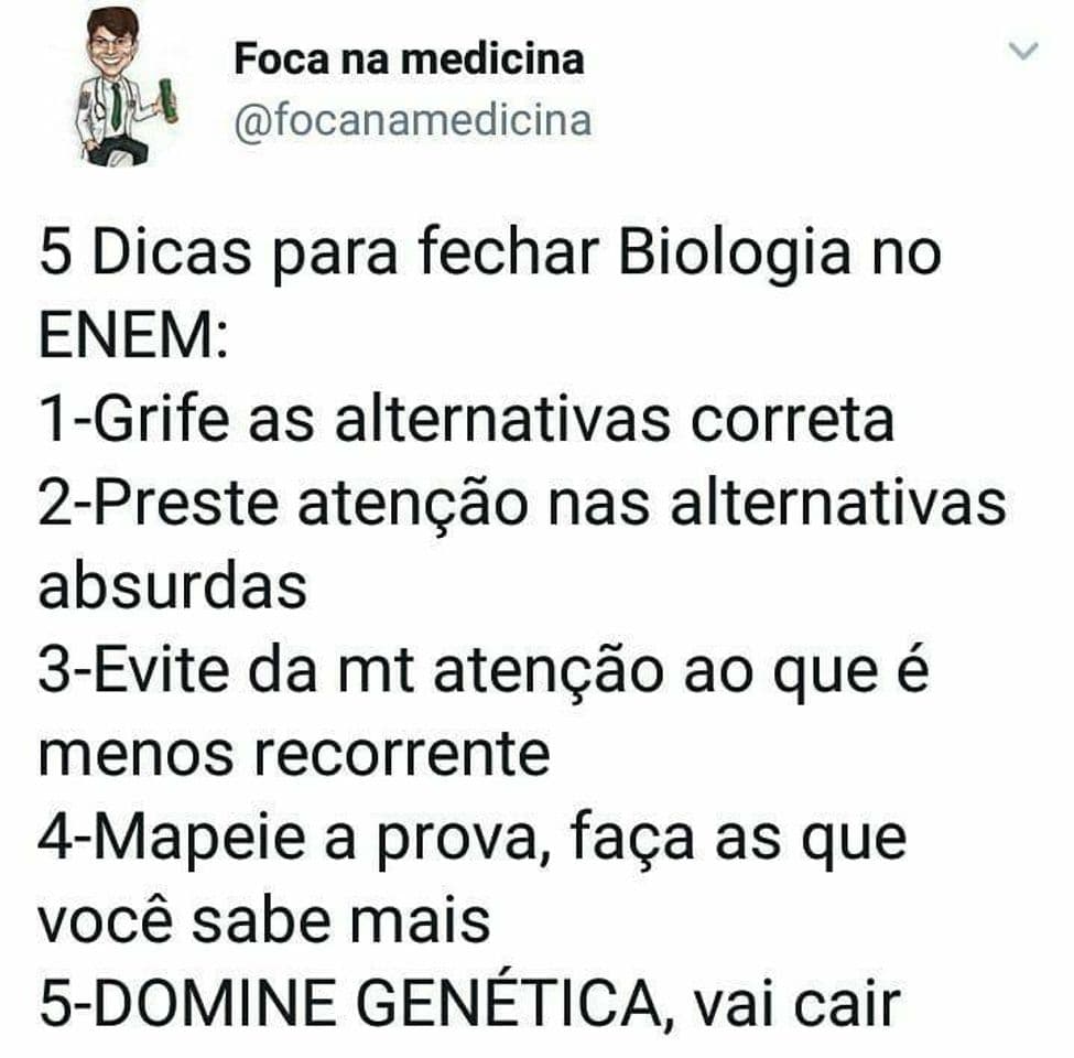 Fashion DICAS PARA FECHAR BIOLOGIA NO ENEM 