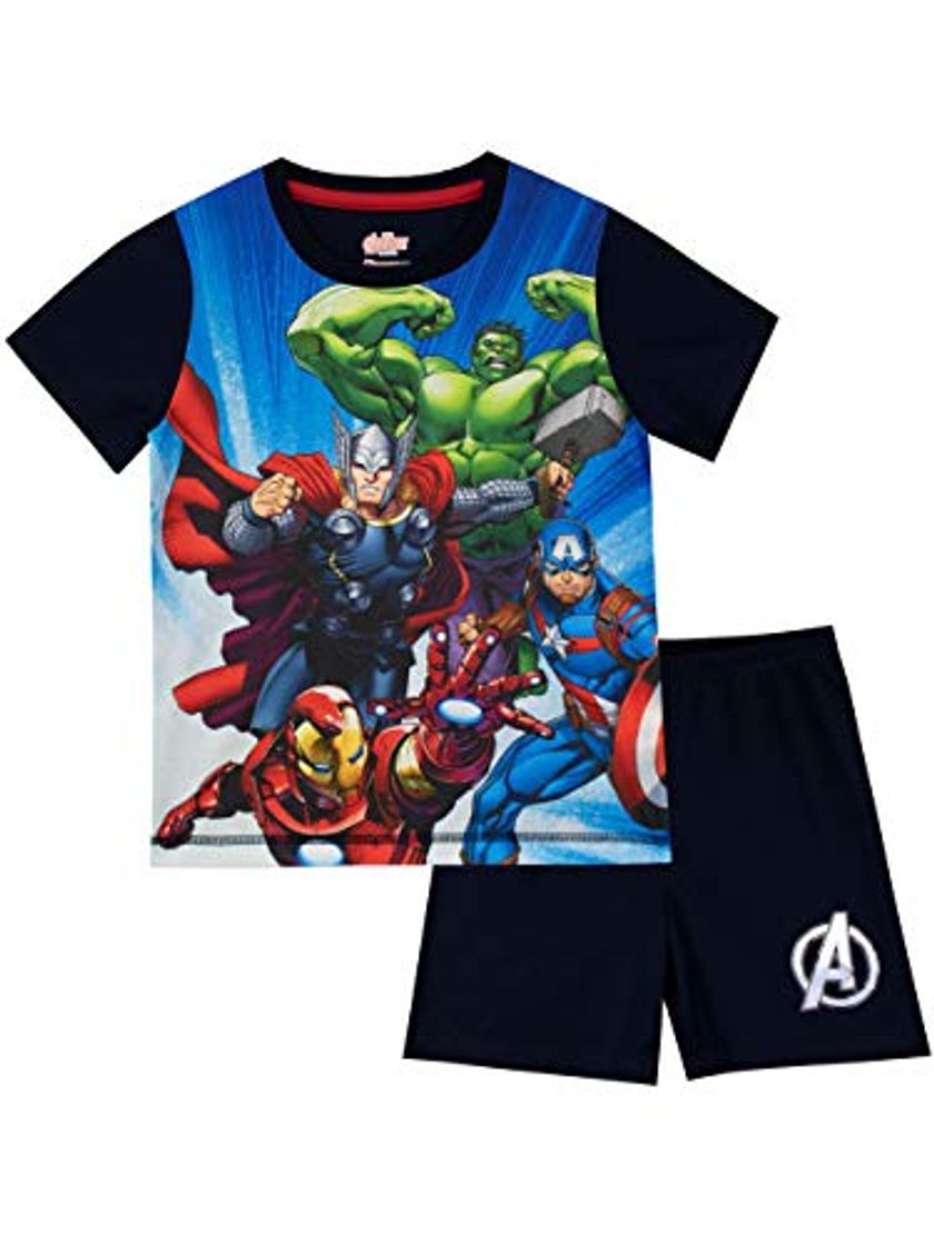 Fashion Marvel Avengers Pijamas de Manga Corta para niños Vengadores Azul 9