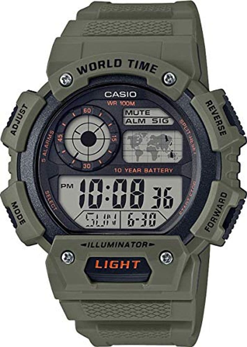 Product Casio Reloj Digital para Hombre de Cuarzo con Correa en Resina AE-1400WH-3AVEF