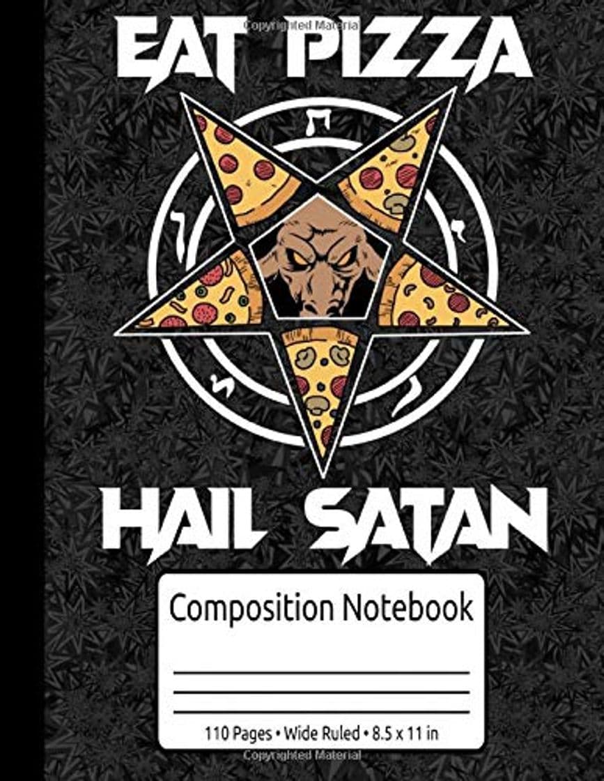 Libro Baphomet Gifts Women Men Pentagram 666 Lucifer Eat Pizza Hail Satan Composition