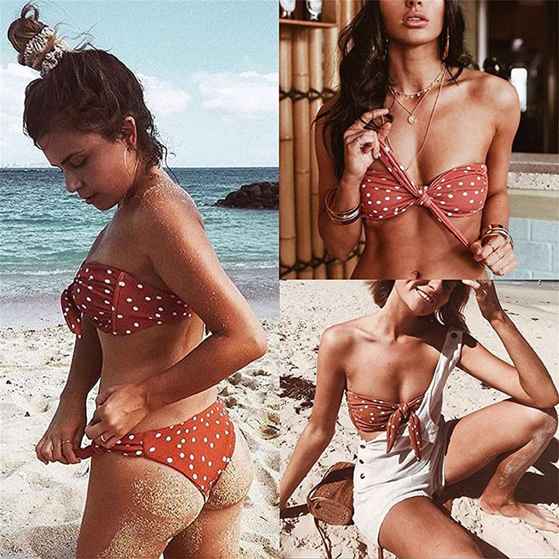 Fashion UMIPUBO Bikini Mujer Dos Piezas Ropa con Estampado de Lunares Push-Up Traje