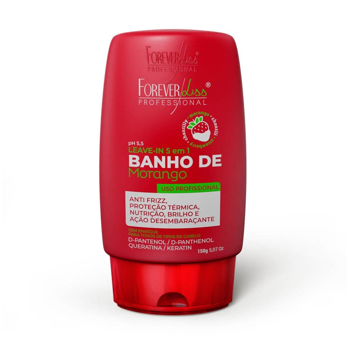 Fashion Banho de Verniz Morango Leave In 140g - Forever Liss - Forever Liss